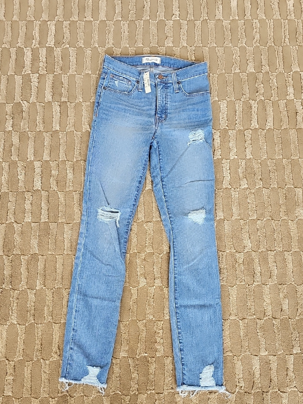 Madewell Light Blue Ripped Skinny Jeans
